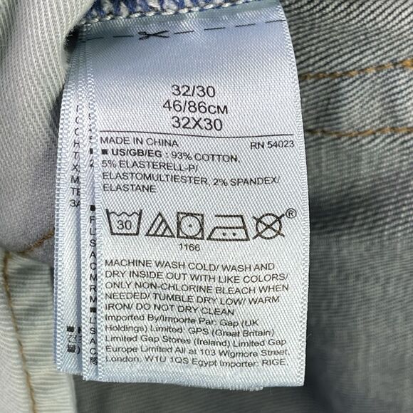 Gap Jeans Men’s 32X28.5 Blue Slim Straight Atletic Fit Mid-Rise Dark Wash - Picture 7 of 12